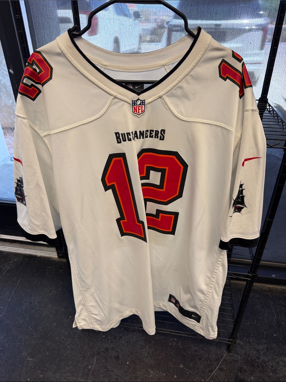 Nike White Buccaneers Football Jersey with Red and Black Accents